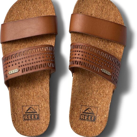 Cushion Vista Perf Sandals Women Rubber Cork Beach Casual Breathable - Picture 5 of 7